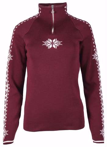 Dale of Norway Geilo Feminine Sweater - Ruby/Off White